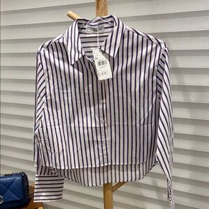 Mango - striped button down shirt XS BNWT